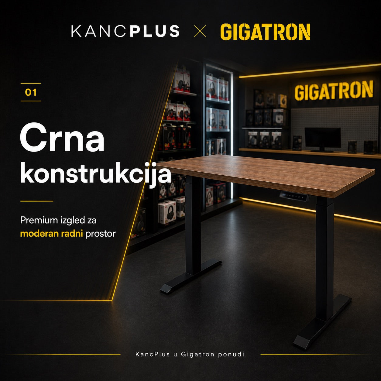 Kanc Plus crna konstrukcija u Gigatron prodavnici